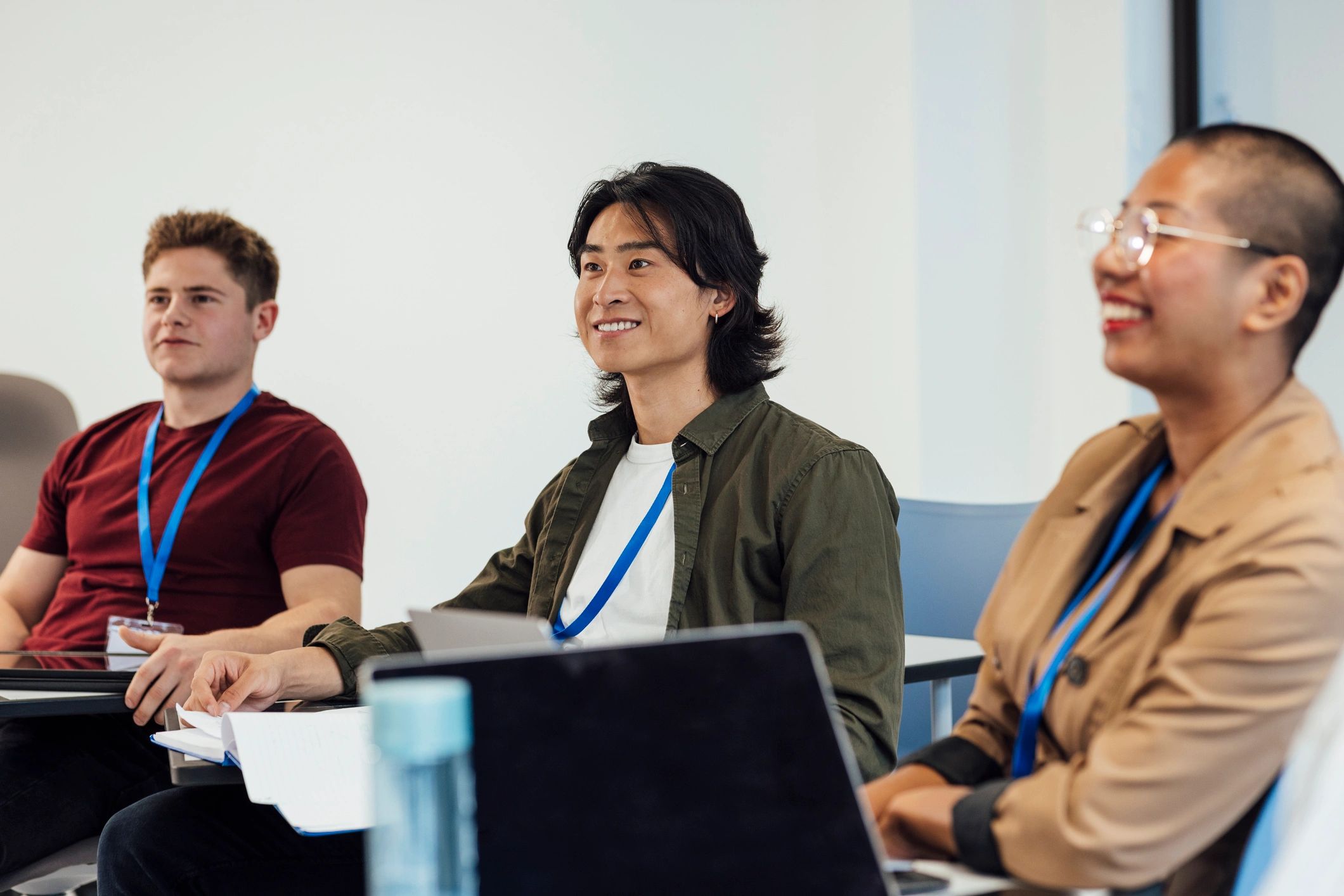 Adults participating in a classroom workshop