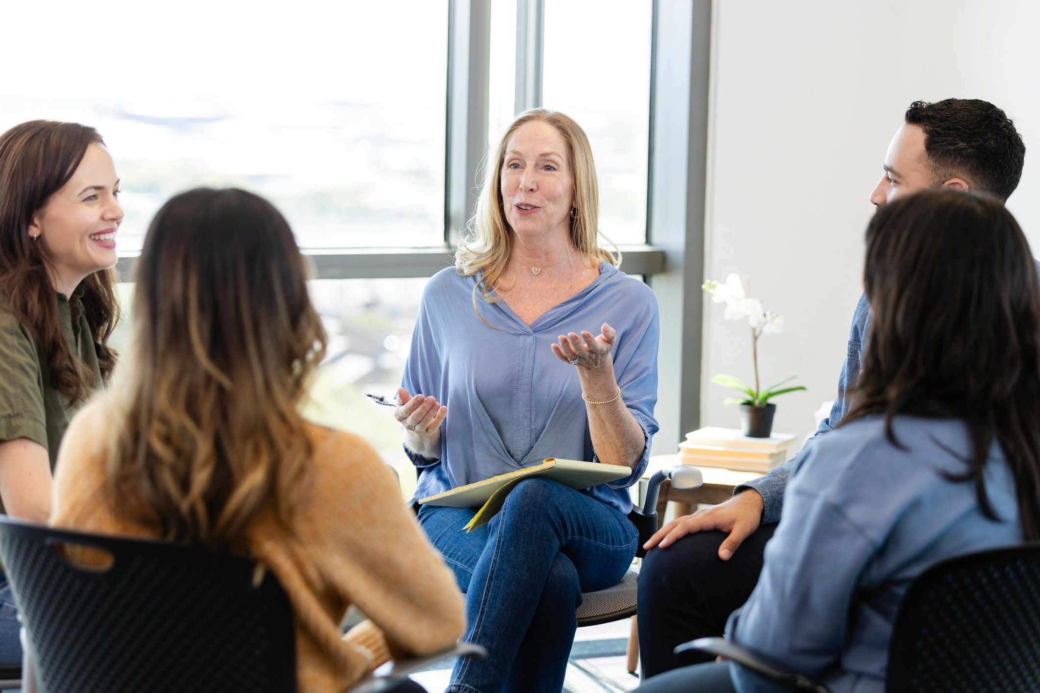 Facilitator speaking during a support workshop